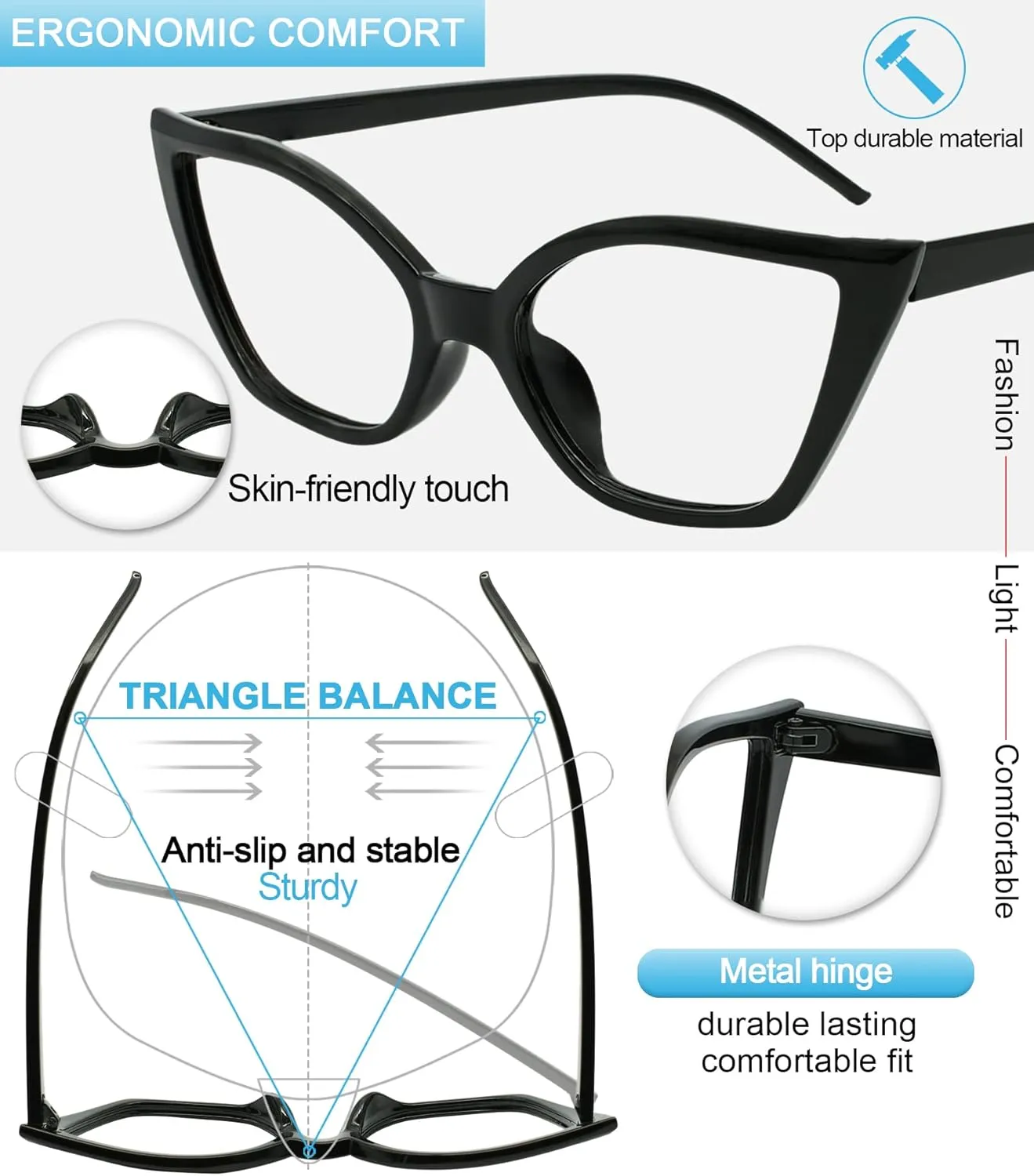 MARE AZZURO Blue Blocking Glasses Women, Ladies Computer Gaming Glasses for Eye Strain