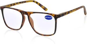 MARE AZZURO Blue Light Blocking Glasses Men Large Square Computer Reading Gaming TV Screen Glasses (Tortoise, 0.00)