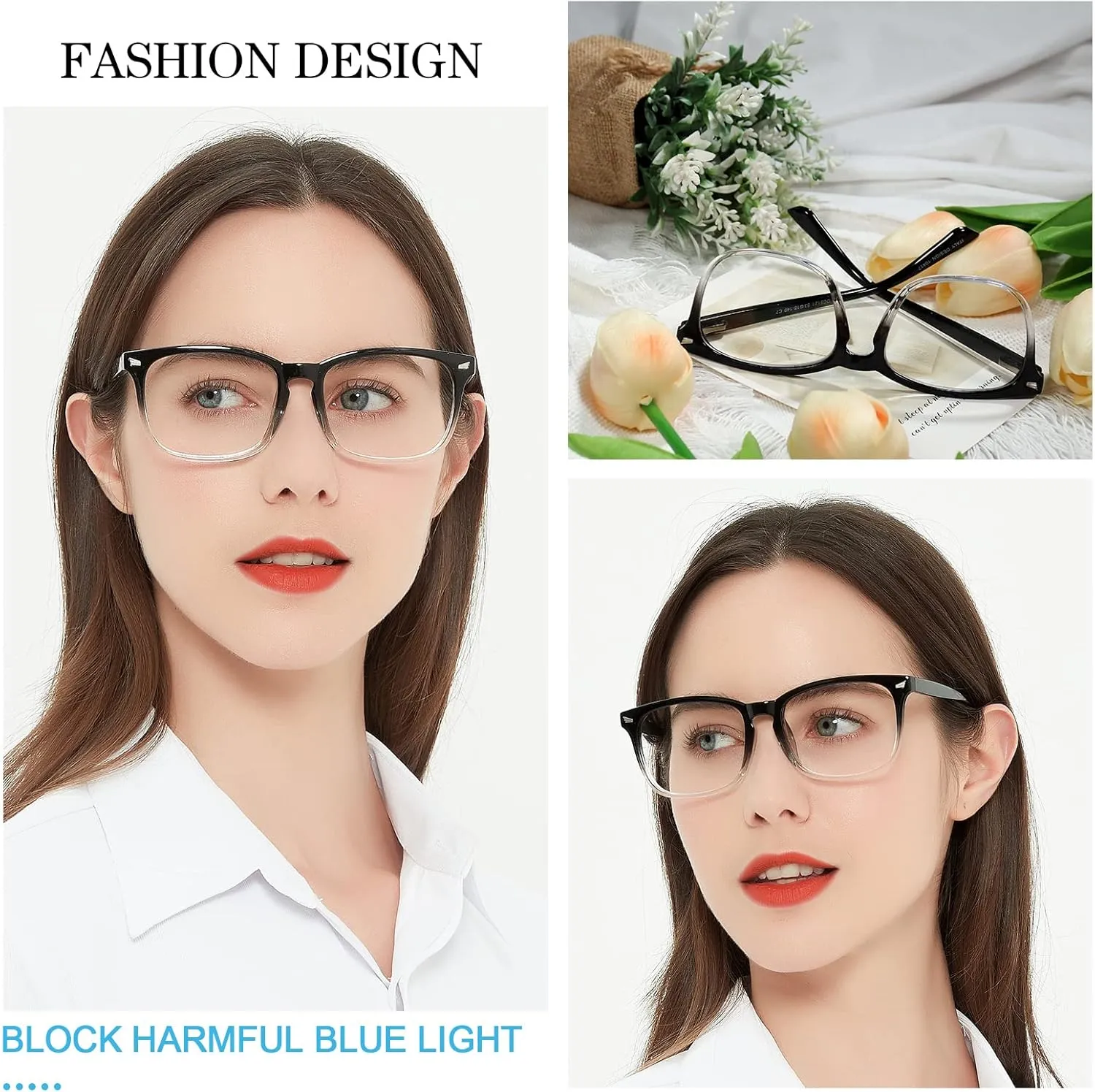 MARE AZZURO Blue Light Blocking Reading Glasses Women Computer Readers 0 1.0 1.25 1.5 1.75 2.0 2.25 2.5 2.75 3.0 3.5 4.0 5.0 6.0 (Black-clear, 0)