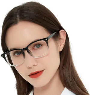 MARE AZZURO Blue Light Blocking Reading Glasses Women Computer Readers 0 1.0 1.25 1.5 1.75 2.0 2.25 2.5 2.75 3.0 3.5 4.0 5.0 6.0 (Black-clear, 0)