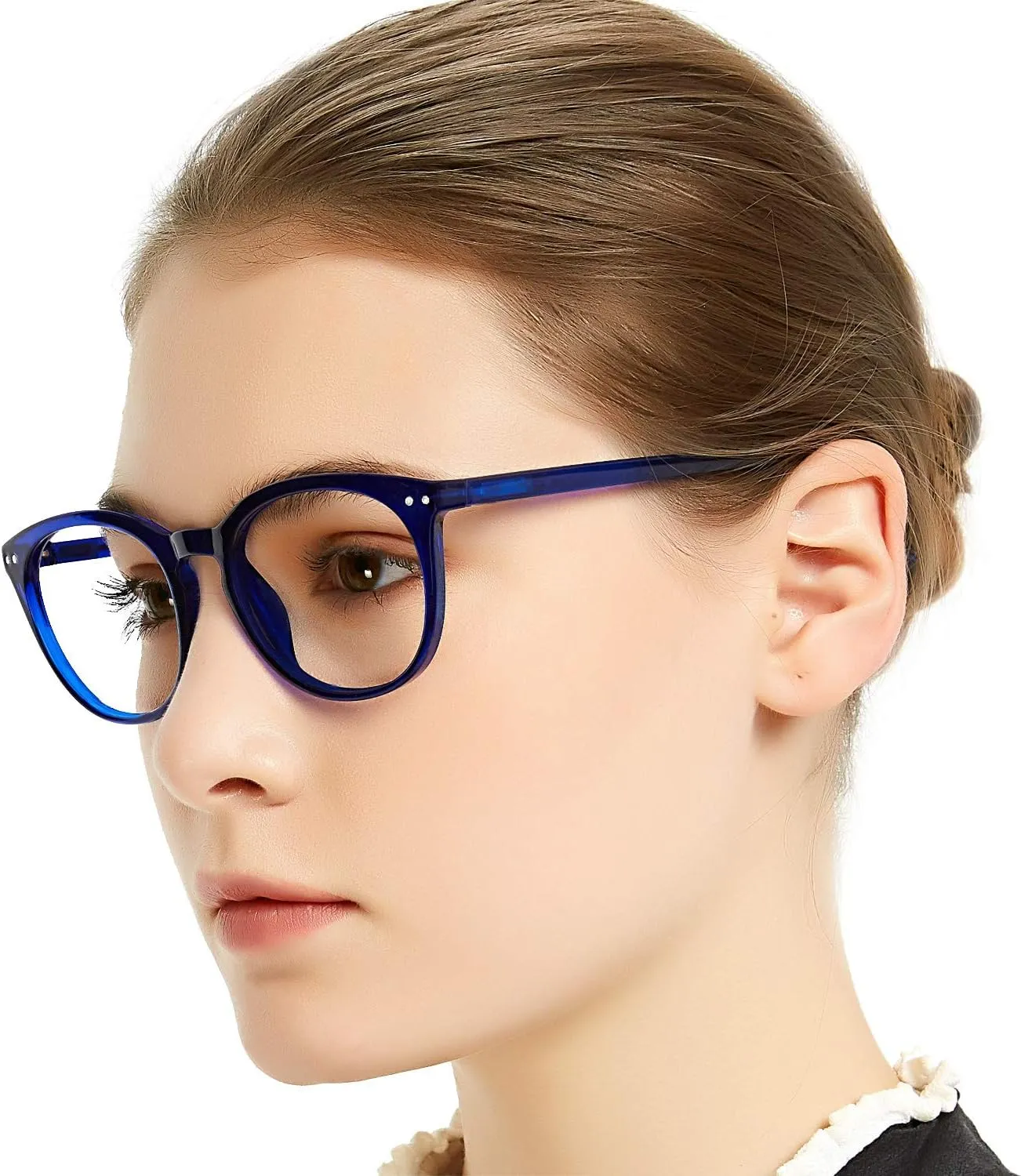 MARE AZZURO Blue Light Blocking Reading Glasses Women Stylish Filter Glare UV Computer Readers 0 1.0 1.5 2.0 2.5 3.0 3.5 4.0 (Blue, 150)
