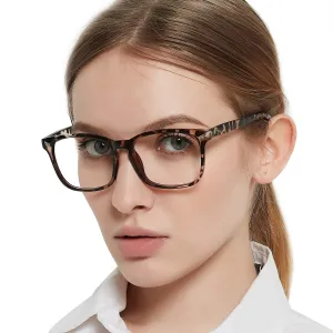 MARE AZZURO Computer Reading Glasses Women Blue Light Blocking Readers 0 1.00 1.25 1.50 1.75 2.00 2.25 2.50 2.75 3.00 3.50 4.00 5.00 6.00 (Leopard, 3.0)