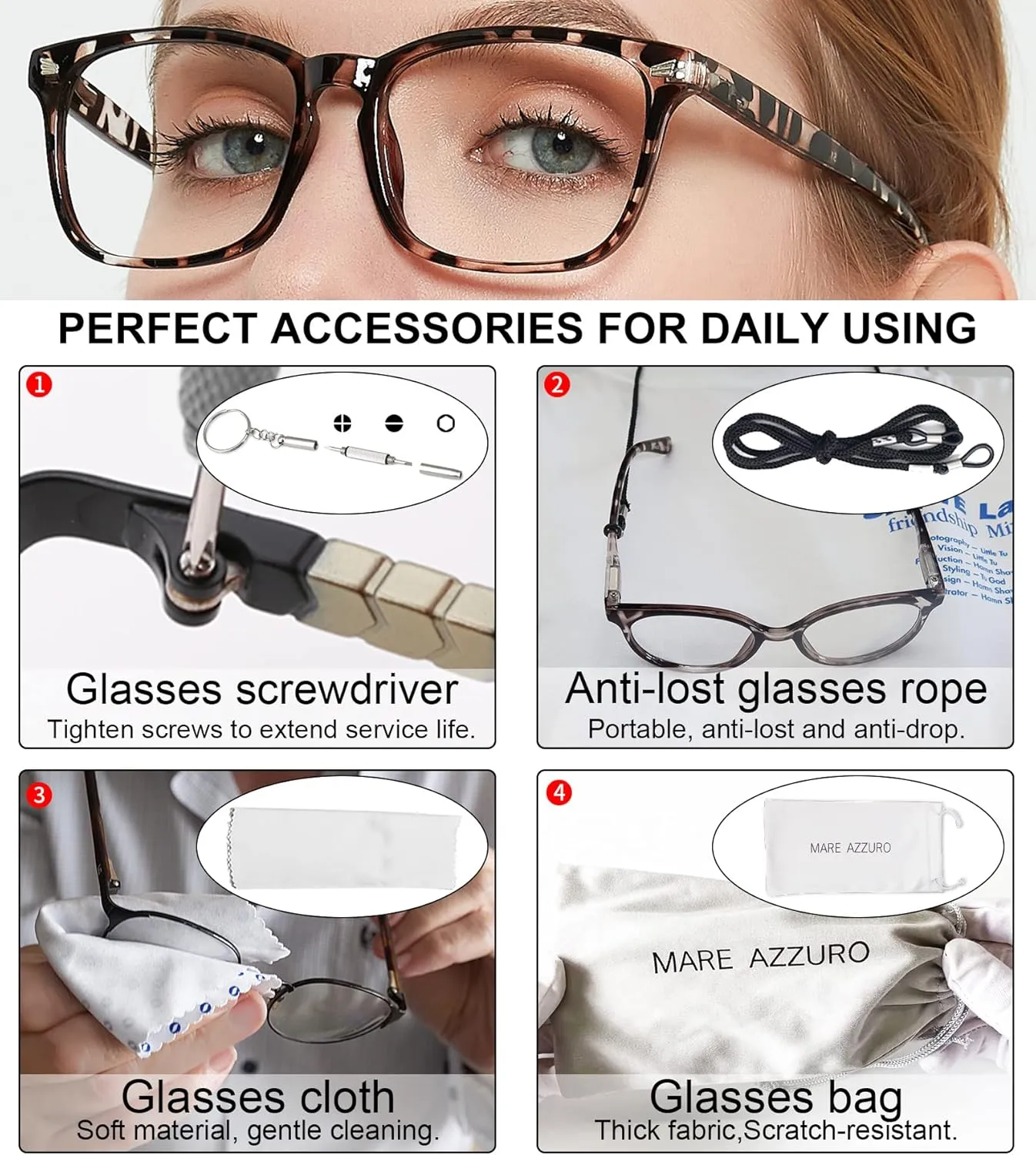 MARE AZZURO Computer Reading Glasses Women Blue Light Blocking Readers 0 1.00 1.25 1.50 1.75 2.00 2.25 2.50 2.75 3.00 3.50 4.00 5.00 6.00 (Leopard, 3.0)