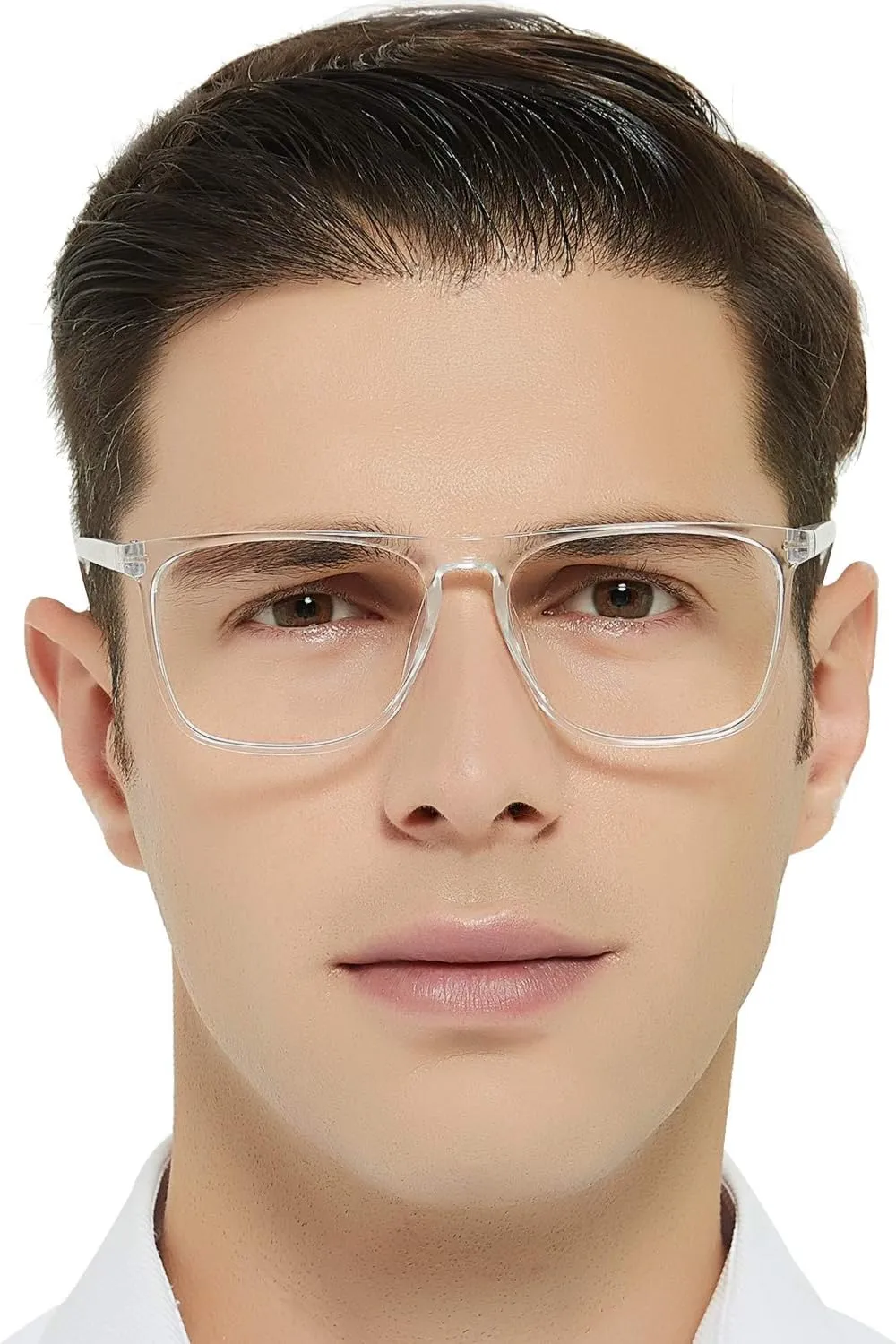 MARE AZZURO Large Computer Glasses Men, Blue Ligth Blocking Gaming Glasses, Transparent Eyewear Frame