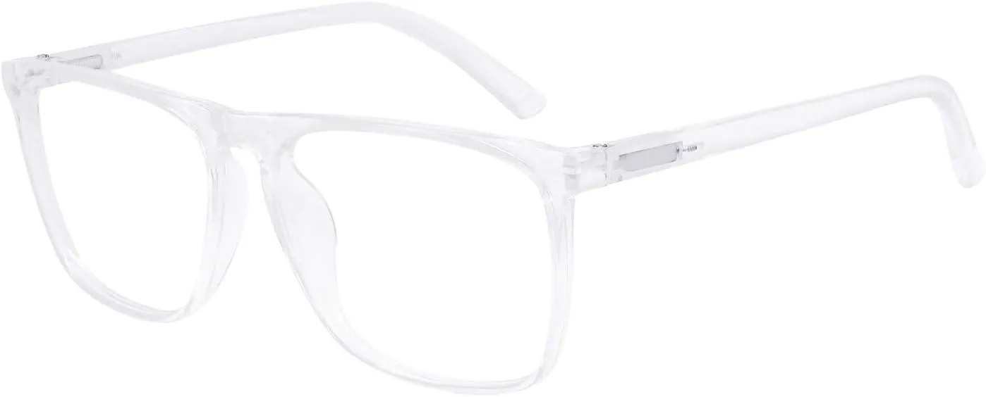 MARE AZZURO Large Computer Glasses Men, Blue Ligth Blocking Gaming Glasses, Transparent Eyewear Frame