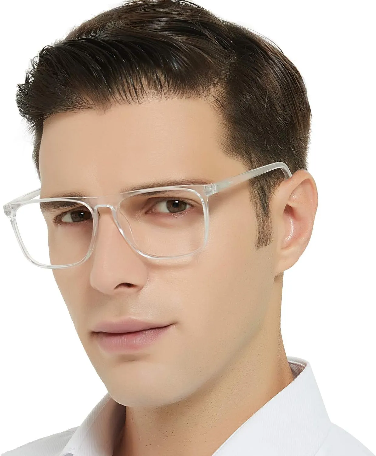 MARE AZZURO Large Computer Glasses Men, Blue Ligth Blocking Gaming Glasses, Transparent Eyewear Frame