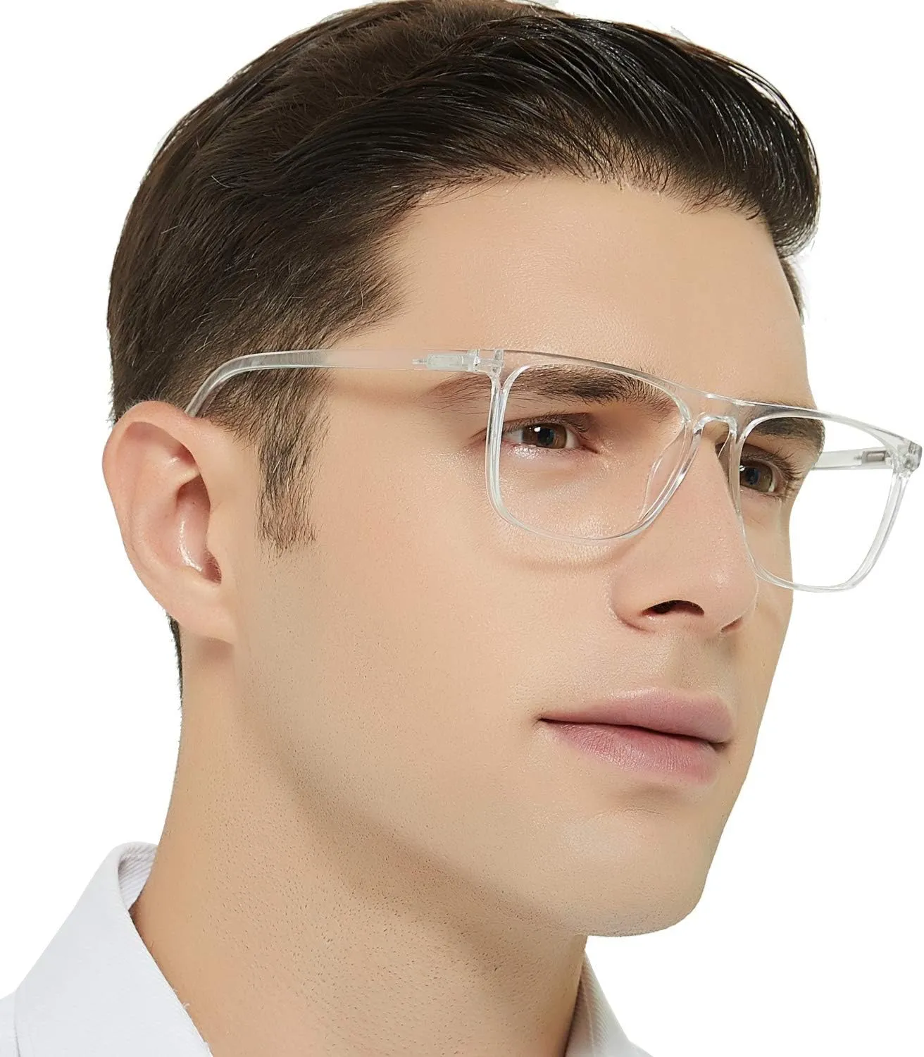 MARE AZZURO Large Computer Glasses Men, Blue Ligth Blocking Gaming Glasses, Transparent Eyewear Frame