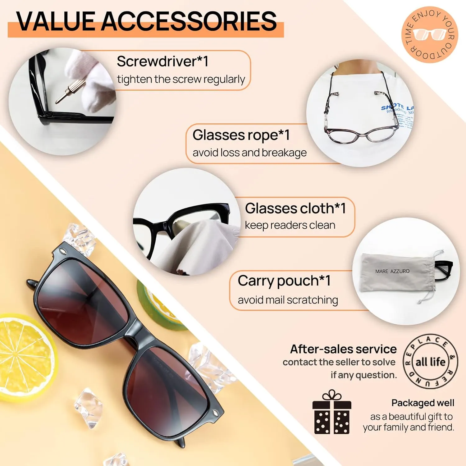 MARE AZZURO Reader Sunglasses Men Large Square Sun Reading Glasses 1.0 1.25 1.5 1.75 2.0 2.25 2.5 2.75 3.0 3.5 4.0