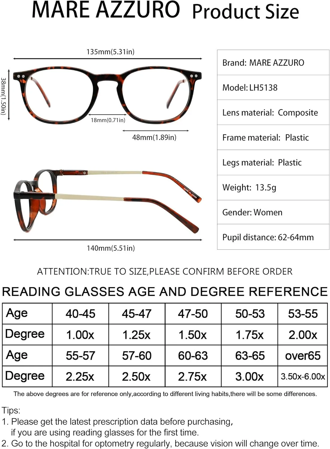 MARE AZZURO Round Blue blocking Glasses Women Trendy Brown Computer Gaming Glasses