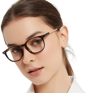 MARE AZZURO Round Blue blocking Glasses Women Trendy Brown Computer Gaming Glasses