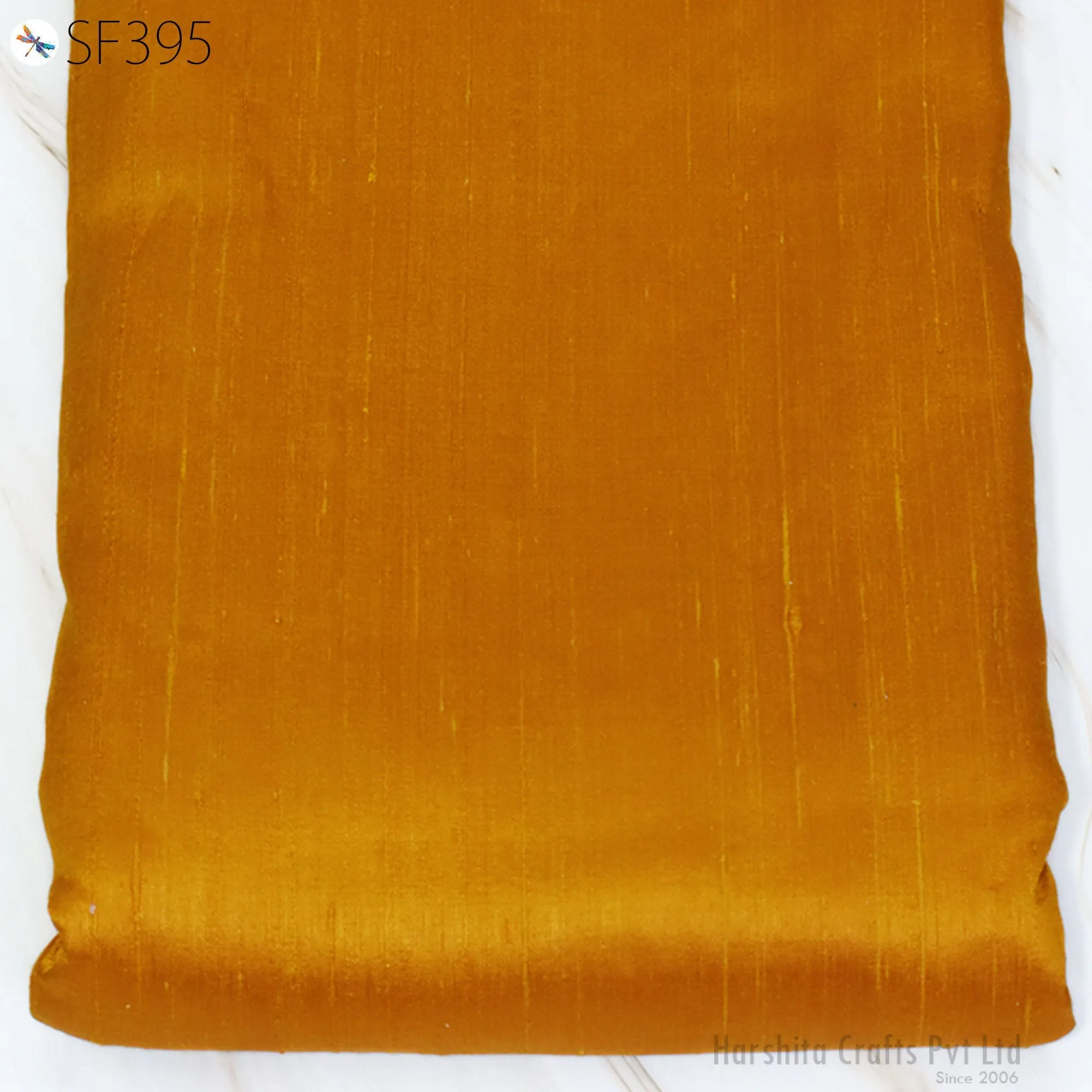 Marigold Yellow Pure Dupioni Fabric Shantung Raw Silk by Yard Indian Bridal Wedding Dress Pillowcases Drapery Curtains Costume Upholstery