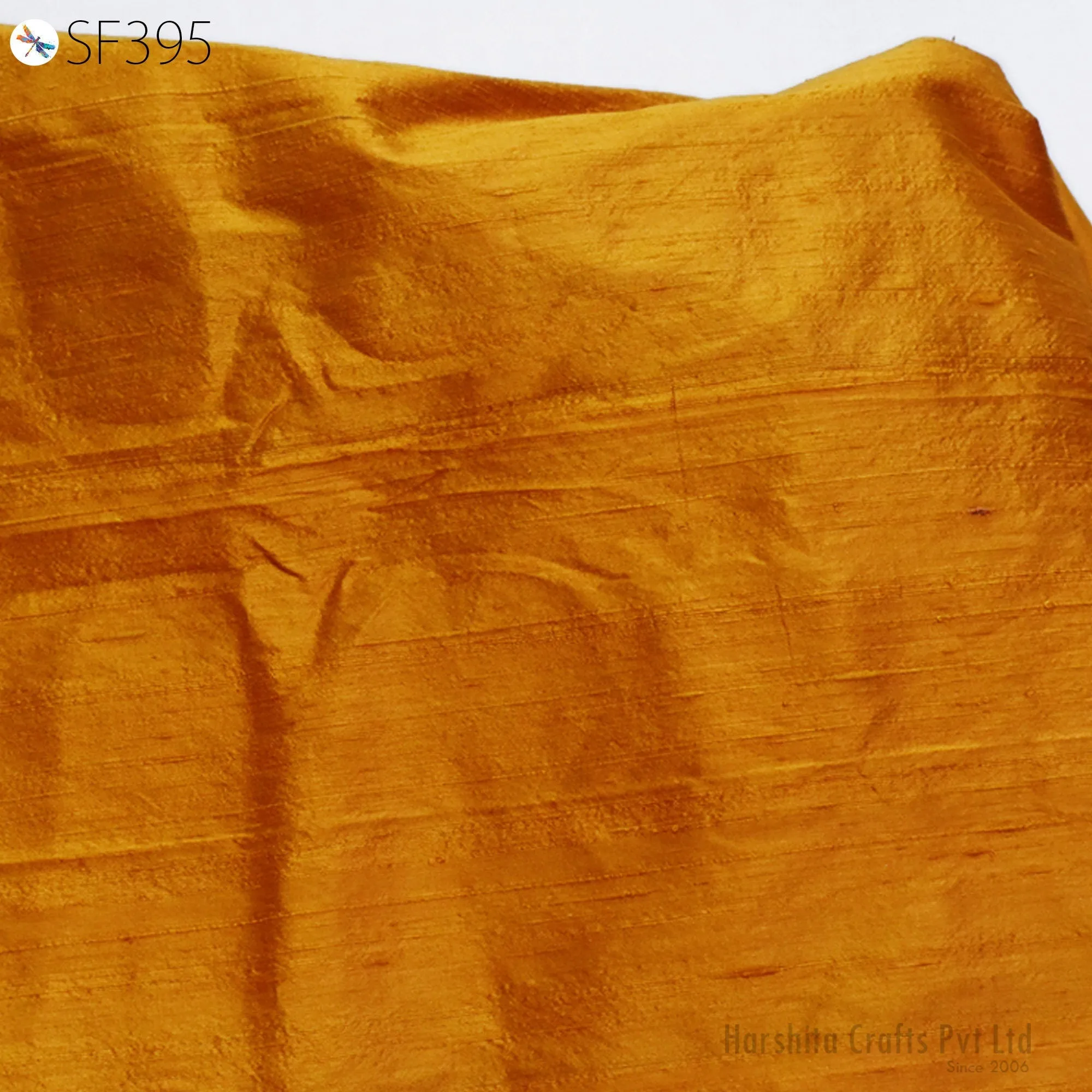 Marigold Yellow Pure Dupioni Fabric Shantung Raw Silk by Yard Indian Bridal Wedding Dress Pillowcases Drapery Curtains Costume Upholstery