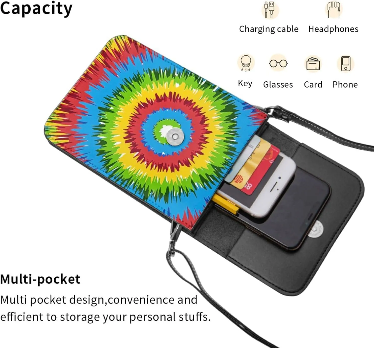 Marijuana Weed Leaf Leather Crossbody Cell Phone Purse Small Wallet Bags Adjustable Phone Bag for Women