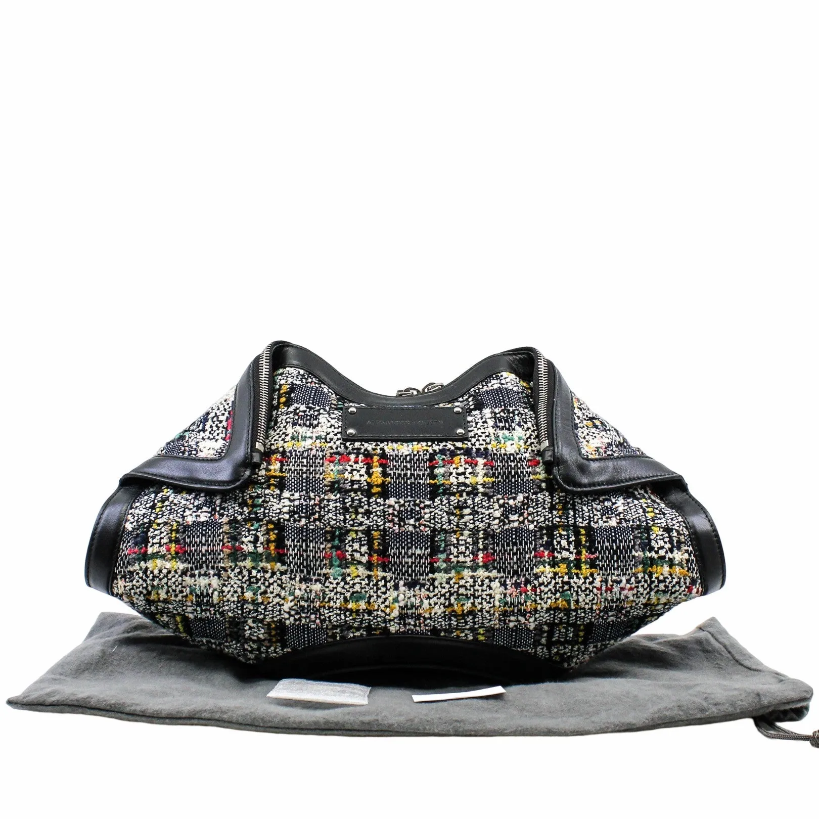 mcqueen wollen clutch fabric black phw