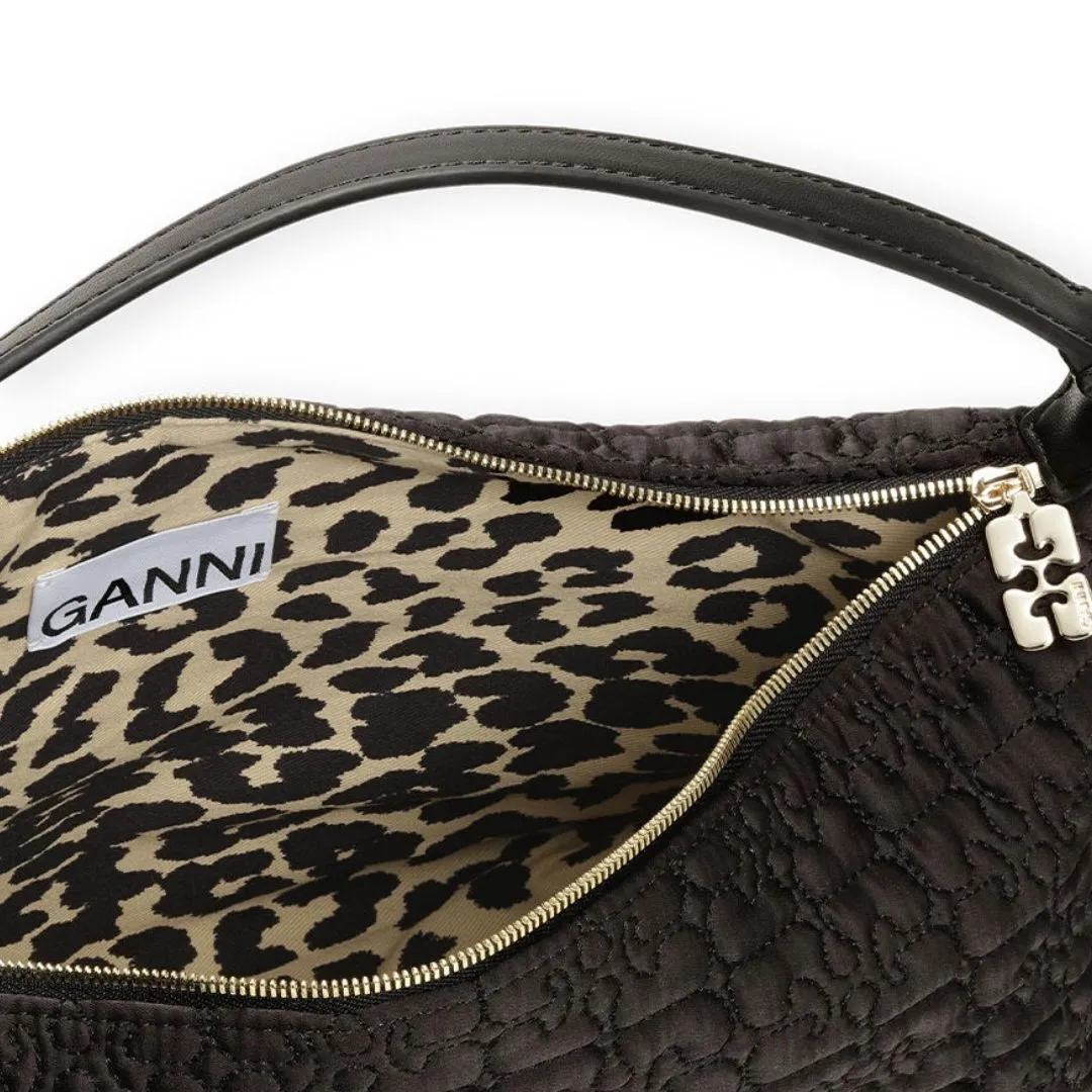 Medium Butterfly Pouch Satin Bag (Black)