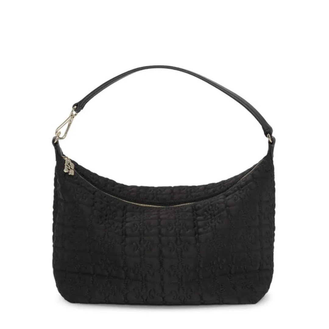 Medium Butterfly Pouch Satin Bag (Black)