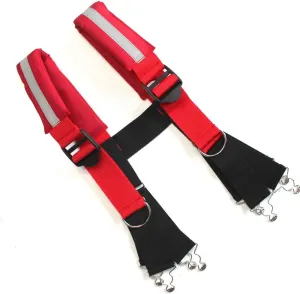 MELOTOUGH Firefighter Pant Suspenders Fire/Rescue Quick Adjust Suspenders with Reflective Strip (Red Reflective)
