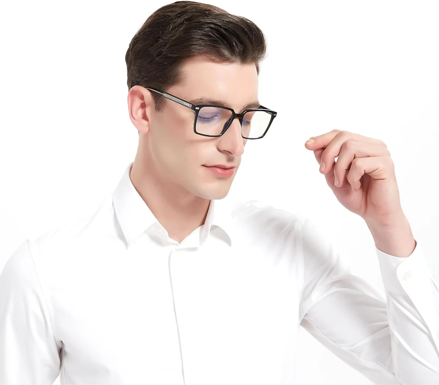 Men's Blue Light Blocking Glasses, Fake Square Computer Screen Eyeglasses Anti Eyestrain & UV Glare RF6201