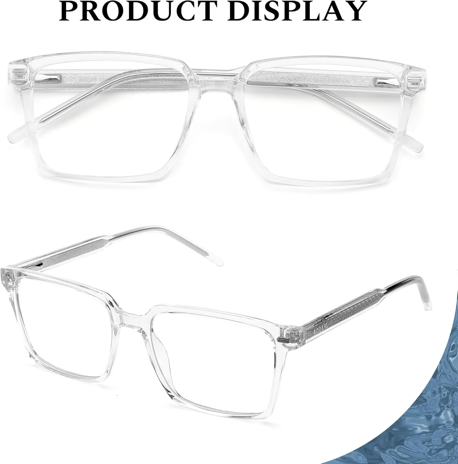 Men's Blue Light Blocking Glasses, Fake Square Computer Screen Eyeglasses Anti Eyestrain & UV Glare RF6201