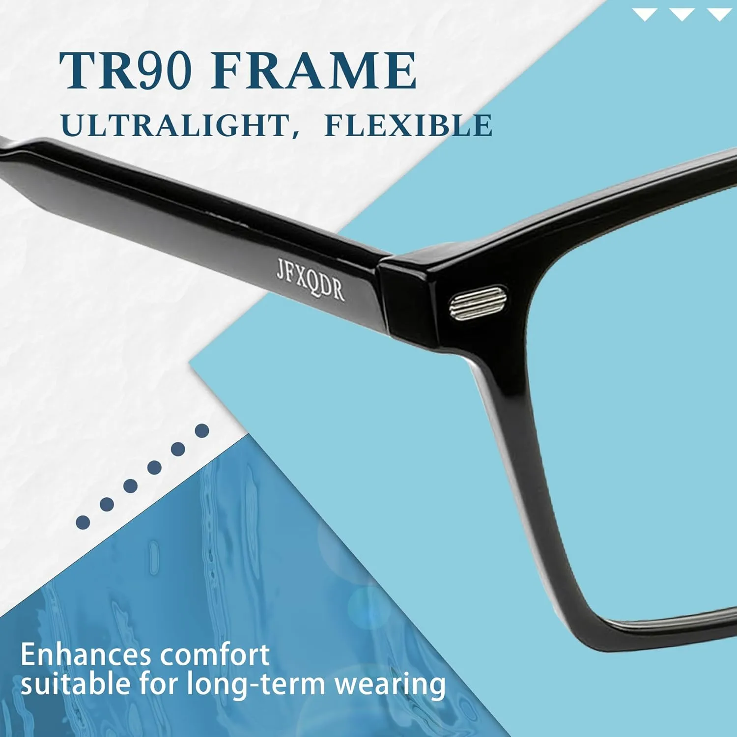 Men's Blue Light Blocking Glasses, Fake Square Computer Screen Eyeglasses Anti Eyestrain & UV Glare RF6201