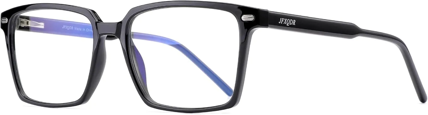 Men's Blue Light Blocking Glasses, Fake Square Computer Screen Eyeglasses Anti Eyestrain & UV Glare RF6201