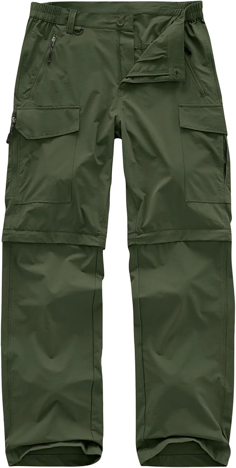 Men's Hiking Convertible Work Pants Cargo Zip Off Lightweight Quick Dry Stretch Pants Summer Fishing Travel Outdoor