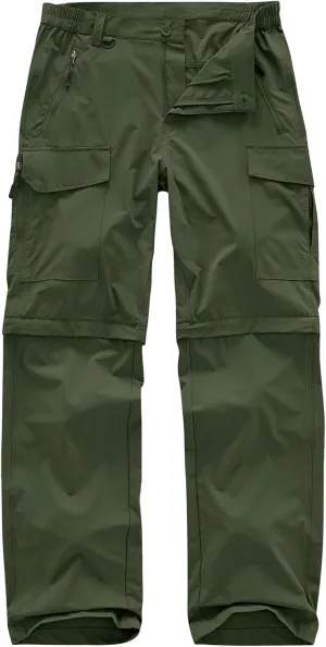 Men's Hiking Convertible Work Pants Cargo Zip Off Lightweight Quick Dry Stretch Pants Summer Fishing Travel Outdoor