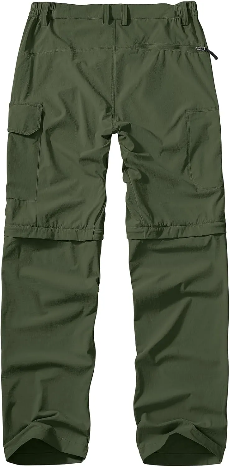 Men's Hiking Convertible Work Pants Cargo Zip Off Lightweight Quick Dry Stretch Pants Summer Fishing Travel Outdoor