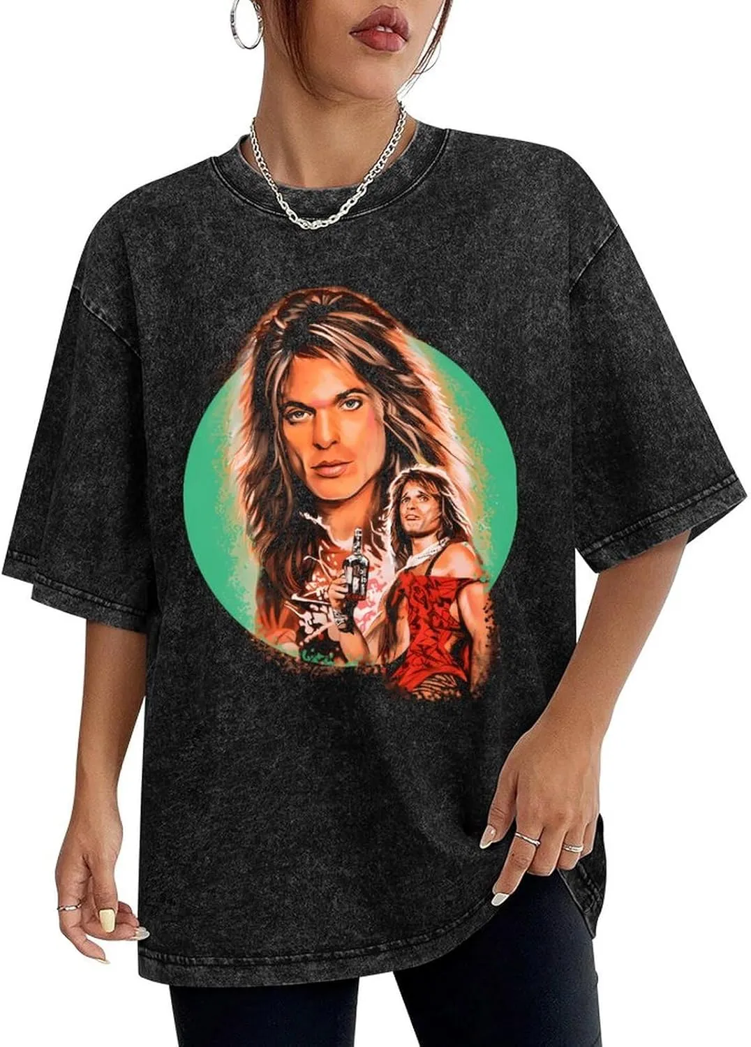 Men's Rock Legend Graphic Print Statement Pullover Vibrant Print Crew Neck for Fans