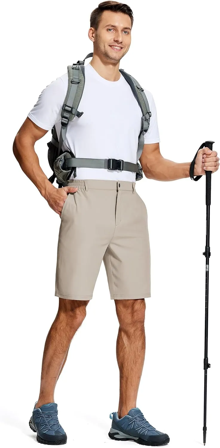 Mens Stretch Dress Shorts 9 Inch Lightweight Quick Dry Hiking Golf Shorts for Men Casual Outdoor Work 3 Pockets