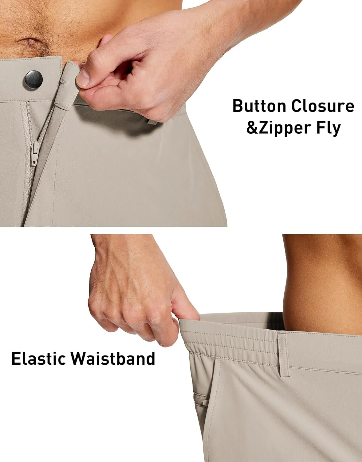 Mens Stretch Dress Shorts 9 Inch Lightweight Quick Dry Hiking Golf Shorts for Men Casual Outdoor Work 3 Pockets
