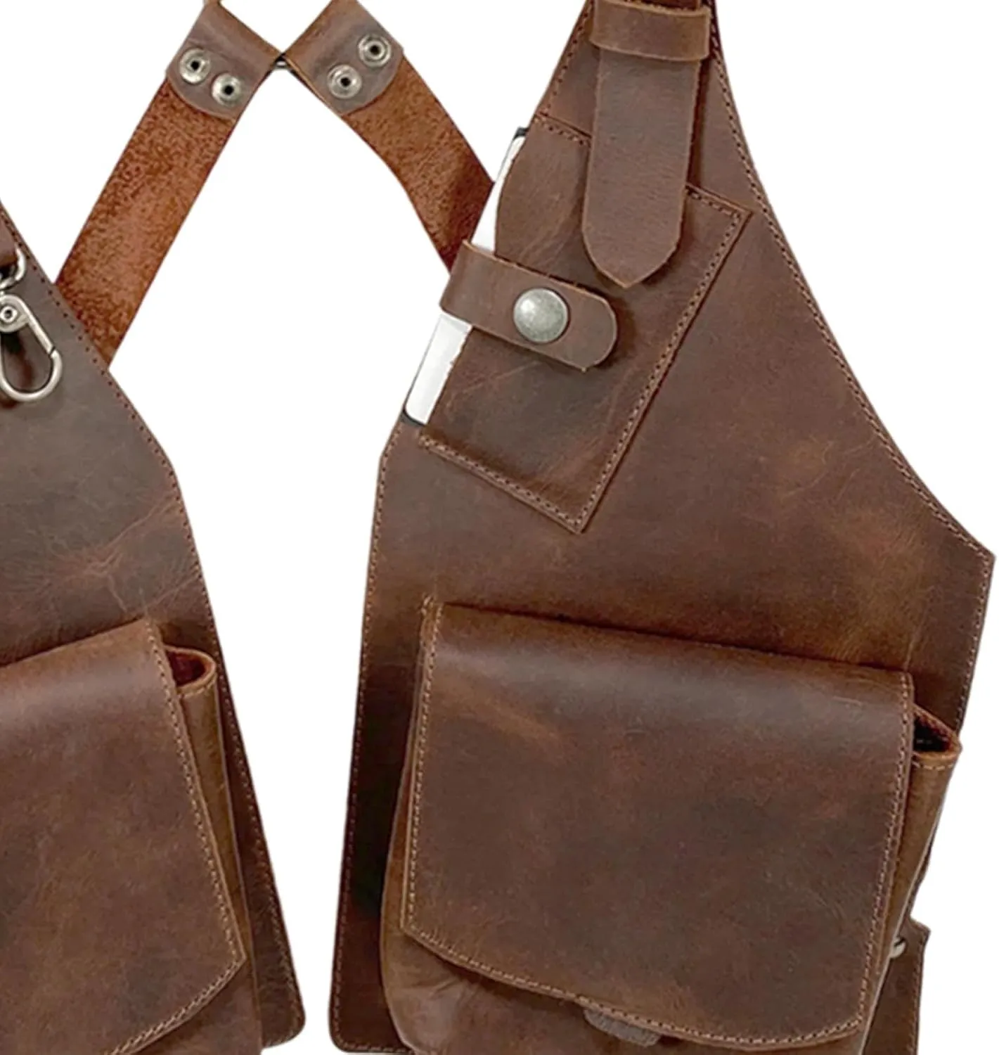 Men's Underarm Crossbody Bag Adjustable Strap Outdoor Wallet Phone Bag Genuine Leather for Daily and Travel Use