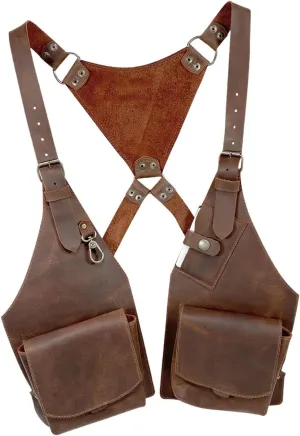 Men's Underarm Crossbody Bag Adjustable Strap Outdoor Wallet Phone Bag Genuine Leather for Daily and Travel Use