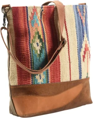 Messenger Upcycled Wool Upcycled Canvas Genuine Leather Women Bag Western Handbag Purse | Womens Western Handbags | Leather Belt Bag for Women | Womens Handbags Summer