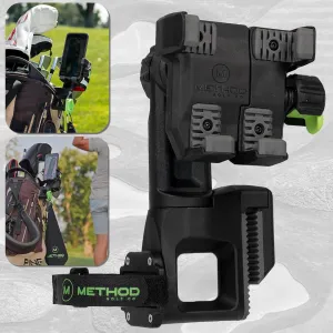 Method Golf, CarryStack Premium Magnetic Golf Bag Cell Phone Base with Magnetic Rangefinder Accessory Strap, Golf Accessory Utility Organizer
