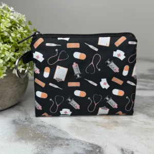 Mini Pouch - Nurse Doctor Things on Black