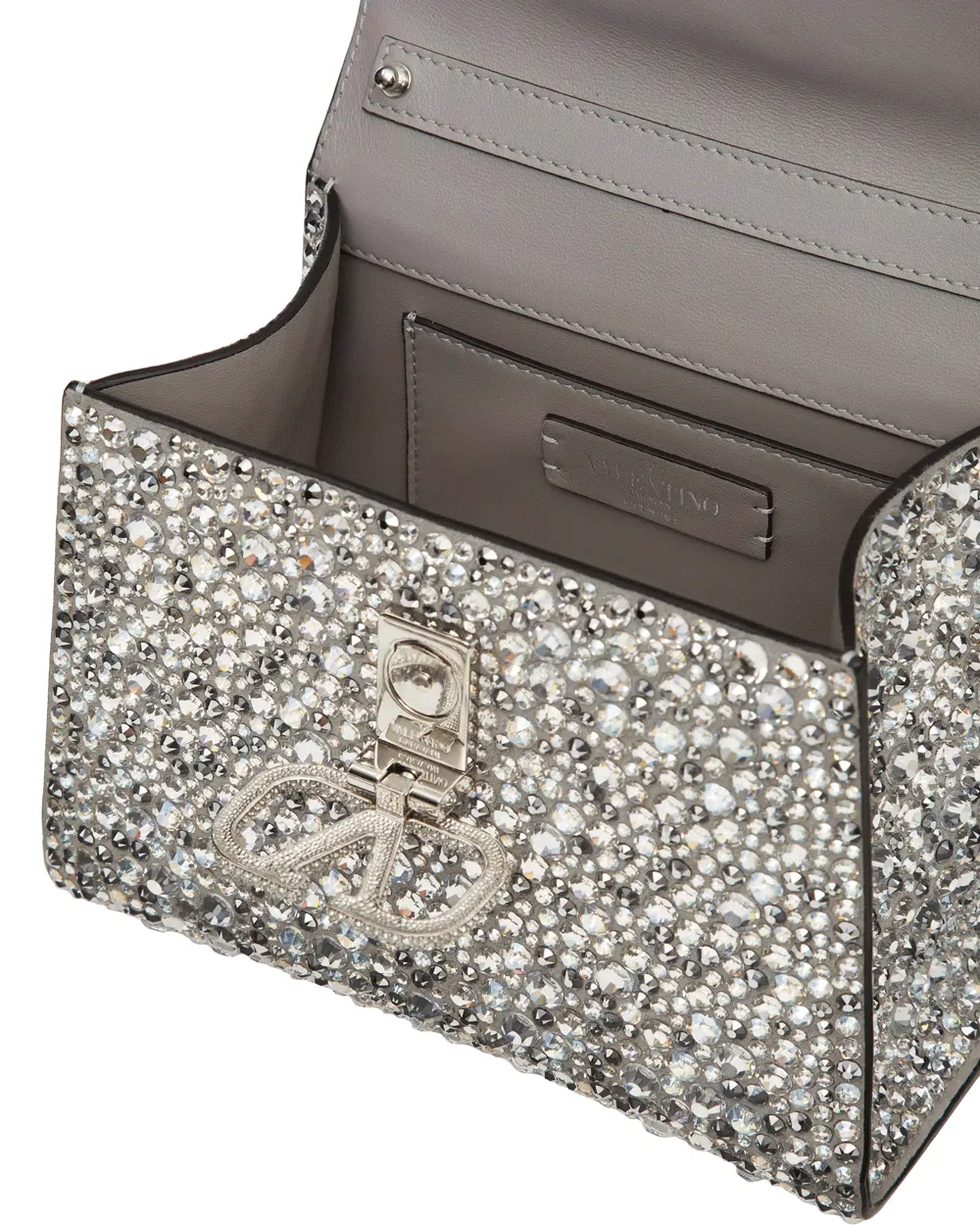 Mini VSling Crystal Top Handle Bag in Moonlight