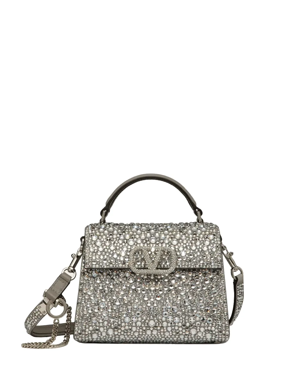 Mini VSling Crystal Top Handle Bag in Moonlight