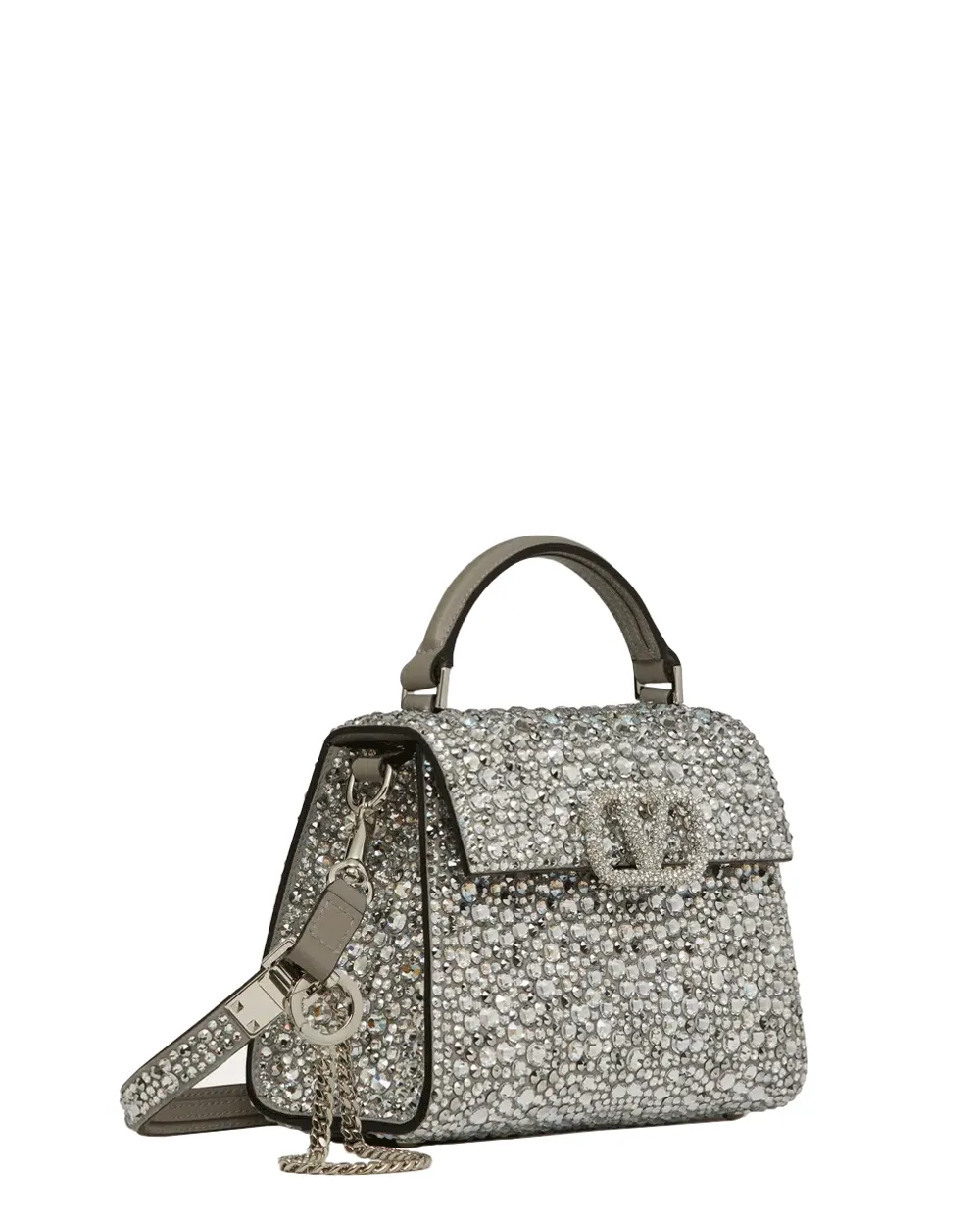 Mini VSling Crystal Top Handle Bag in Moonlight