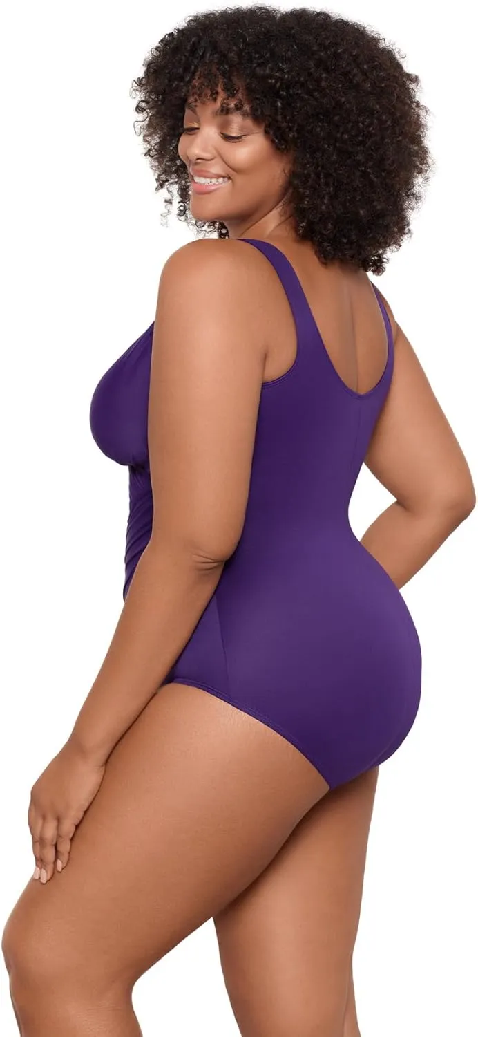 Miraclesuit Women's Plus Size Swimwear Must Haves Oceanus One Piece Swimsuit
