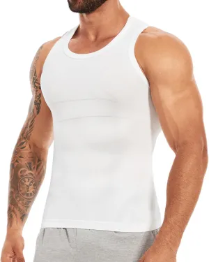 MISS MOLY Mens Body Shaper Gynecomastia Compression Shirt Tummy Control Tank Top Shapewear Undershirt Slimming Vest