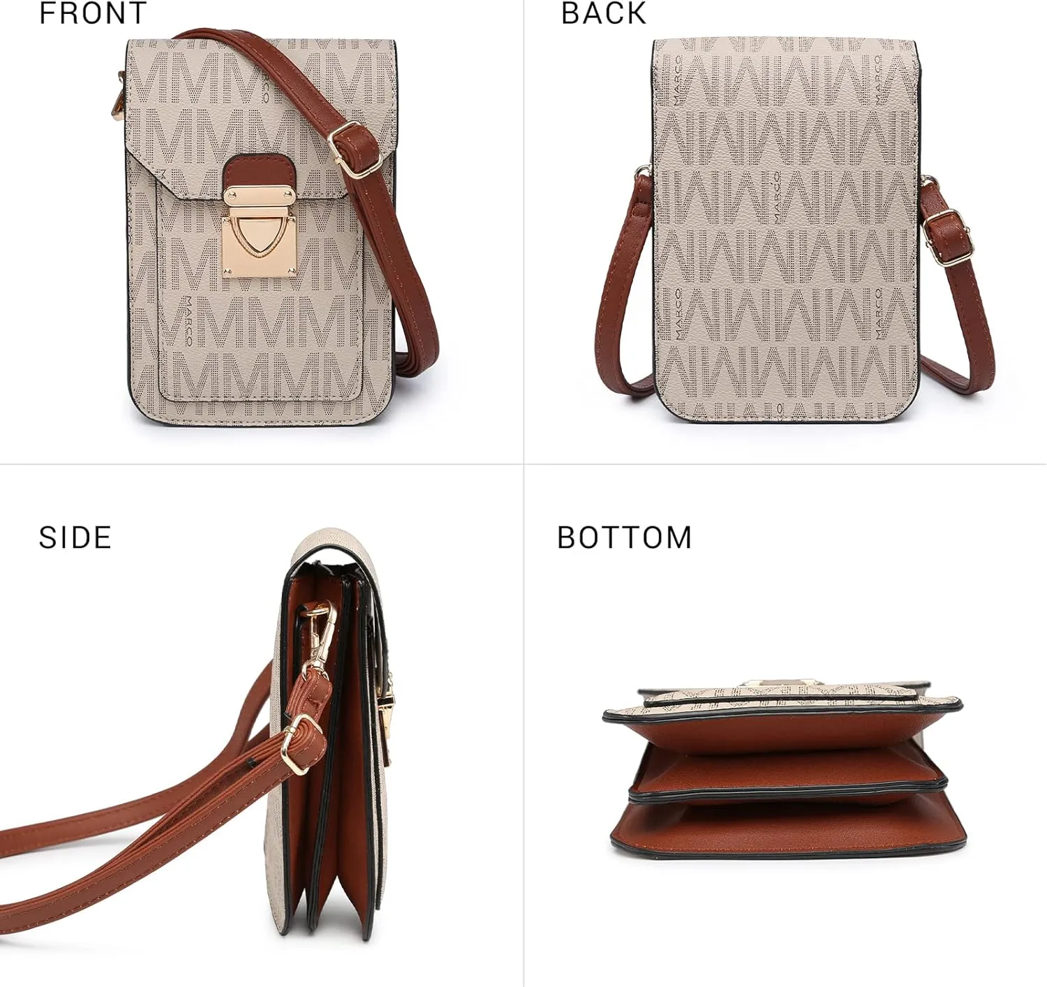 MKP Women Fashion Signature Lightweight Cute Small Crossbody Bags Cell Phone Purse Wallet Shoulder Bag With Snap Closure