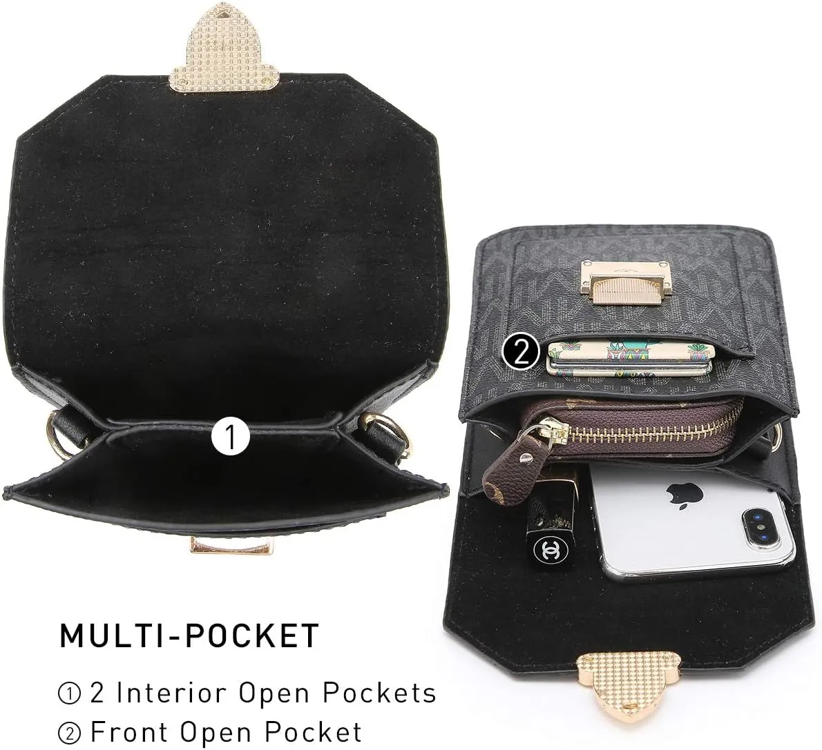 MKP Women Fashion Signature Lightweight Cute Small Crossbody Bags Cell Phone Purse Wallet Shoulder Bag With Snap Closure