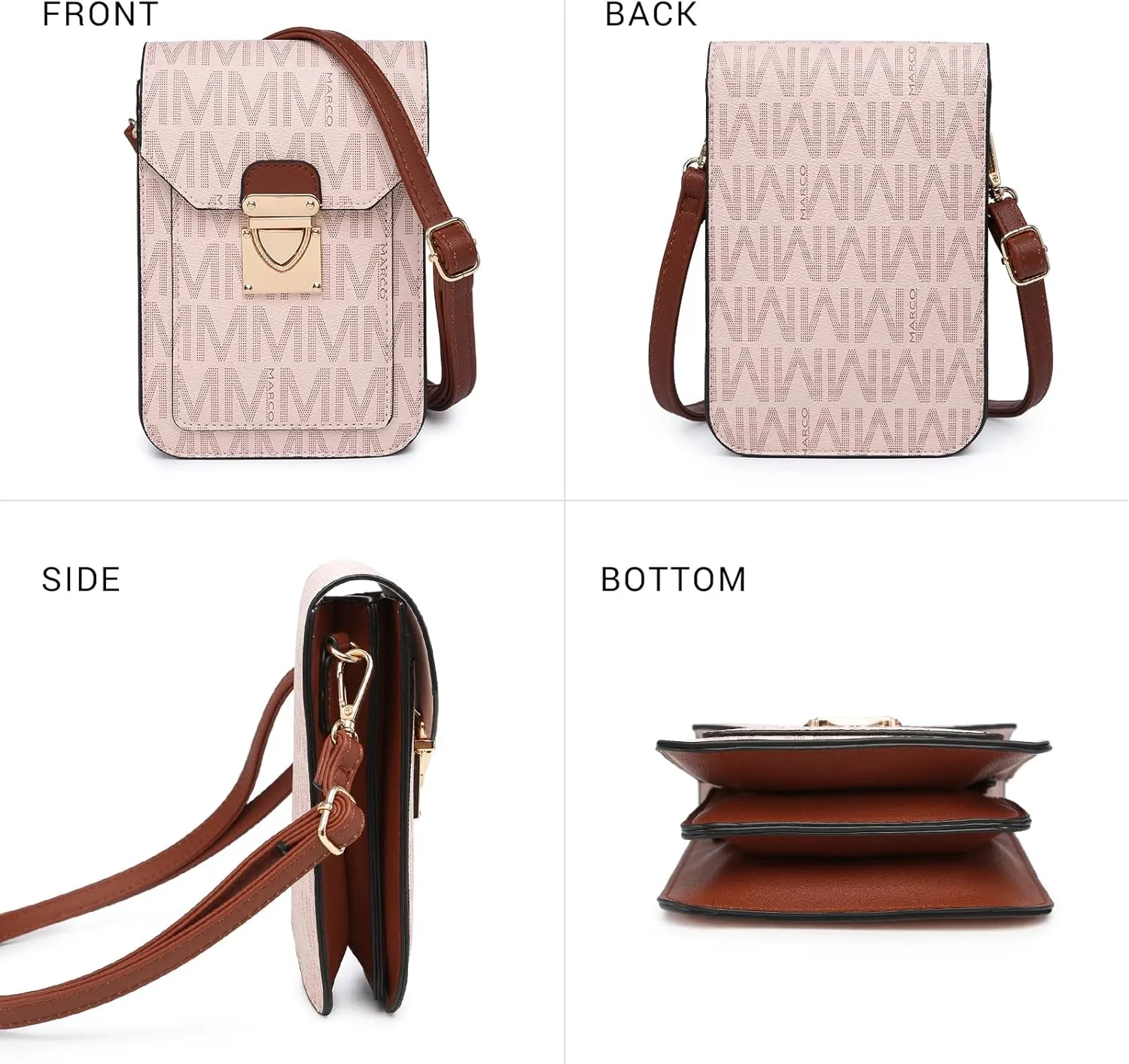 MKP Women Fashion Signature Lightweight Cute Small Crossbody Bags Cell Phone Purse Wallet Shoulder Bag With Snap Closure