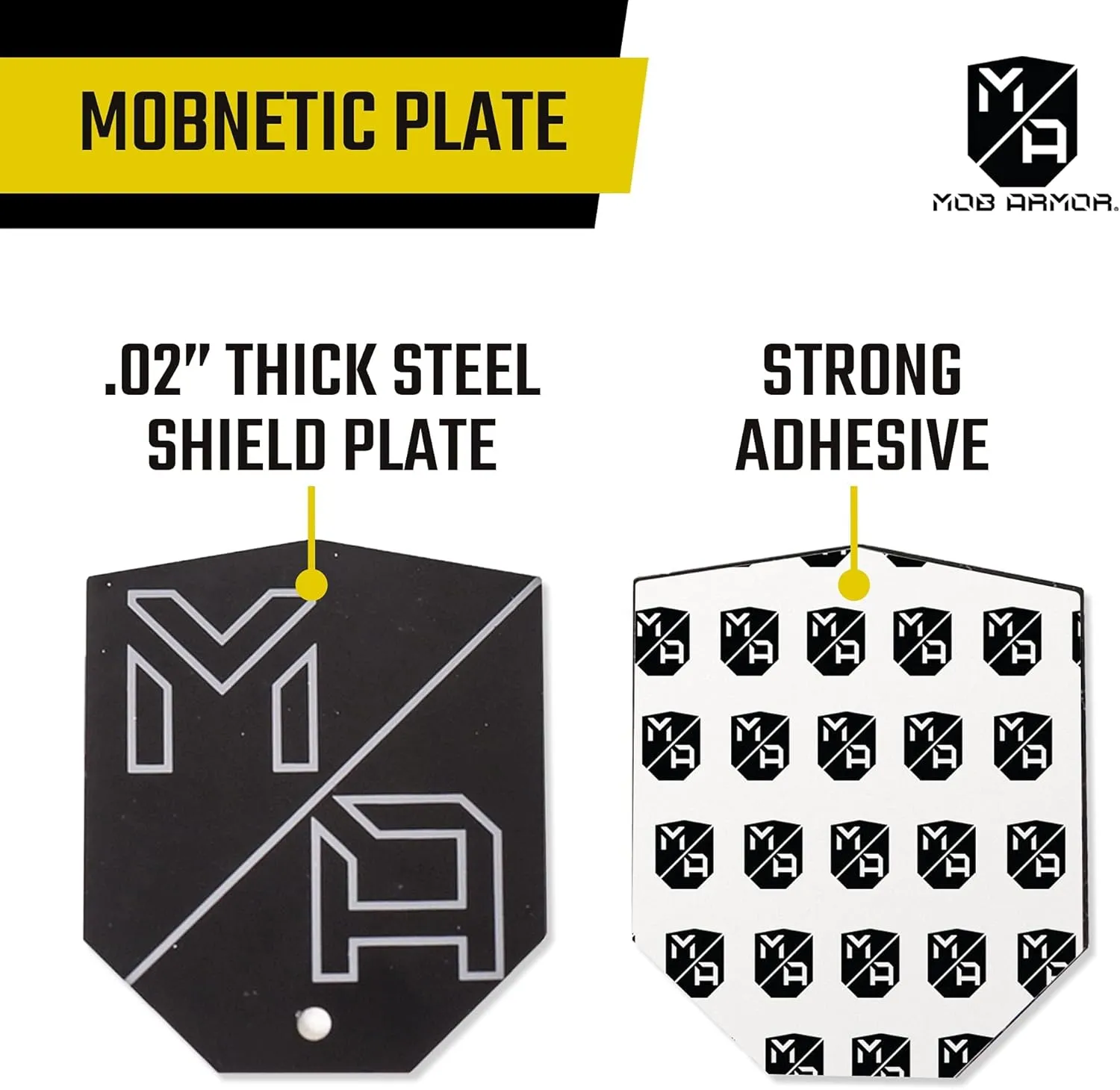 Mob Armor MobNetic Plate - Magnetic Phone Mounting Plate - 0.02inch Thick Metal - iPhone & Android Smartphone Compatible - 3M VHB Adhesive Cars Trucks Motorcycles & Extreme Sport Plate Magnet (6 Pack)