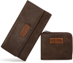 Montana West X Wrangler Women's Wallet Set RFID Wallet for Women Large Womens Wallet Woman Credit Card Wallet with ID Window Birthday Anniversary