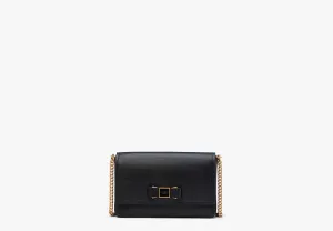 Morgan Bow Embellished Flap Chain Wallet