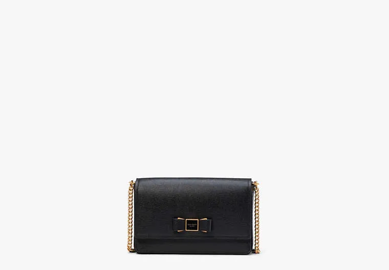 Morgan Bow Embellished Flap Chain Wallet