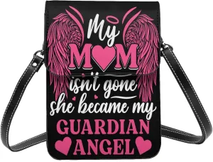 Mother's Day Floral Hearts Leather Crossbody Cell Phone Purse Small Wallet Bags Adjustable Phone Bag for Women