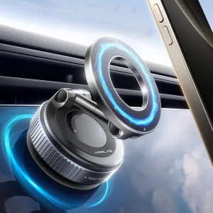 MRGLAS 2025 Upgraded Vacuum Magnetic Phone Holder, for Magsafe Suction Cup Phone Mount Car Truck Accessories for Women Men [89 LBS Suction & 2800gf Magnetic] Fathers Day for Gifts, 360° Adjustable
